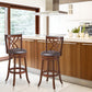 Costway 30" 360° Swivel Counter Height Chairs with PU Leather Cushioned Seat and Footrests