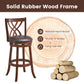 Costway 30" 360° Swivel Counter Height Chairs with PU Leather Cushioned Seat and Footrests
