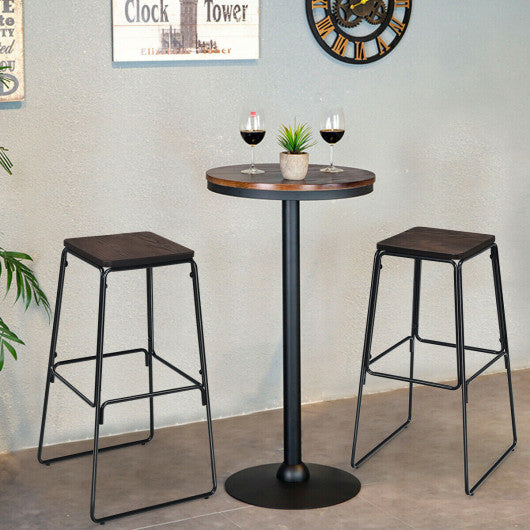 Costway 30" 4 Pieces Backless Industrial Bar Stools Set
