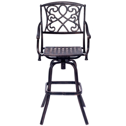 Costway 30" Antique Cast Aluminum Swivel Bar Stool