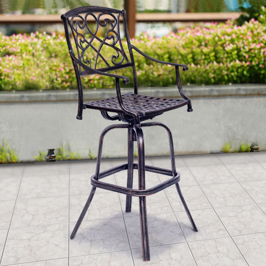 Costway 30" Antique Cast Aluminum Swivel Bar Stool