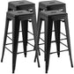 Costway 30" Black Bar Stools Set of 4 with Square Seat and Handling Hole