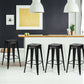 Costway 30" Black Height Set of 4 High Back Metal Industrial Bar Stools