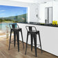 Costway 30" Black Set of 4 Metal Counter Height Barstools with Low Back and Rubber Feet