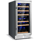 Costway 30-Bottle Silver Freestanding Wine Cooler with Temp Memory and Dual Zones