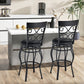 Costway 30" Set of 2 Black Bar Stool with Backrest and Footrest