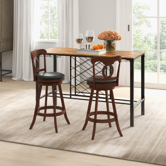 Costway 30" Set of 2 Swivel Bar Stools with Footrest