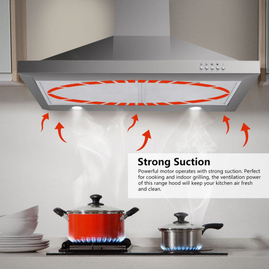 Costway 30" Stainless Steel Wall Mount Range Hood with LED Light