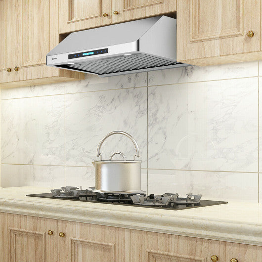 Costway 30" Wireless 4-Speed LED Lights Under-Cabinet Kitchen Range Hood