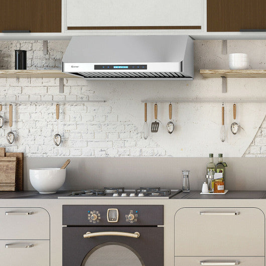 Costway 30" Wireless 4-Speed LED Lights Under-Cabinet Kitchen Range Hood