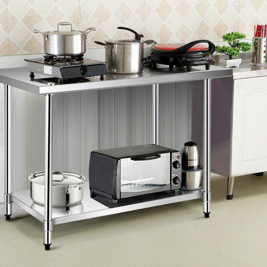 Costway 30" x 48" Stainless Steel Food Preparation Kitchen Table
