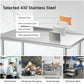 Costway 30" x 48" Stainless Steel Table for Prep and Work with Backsplash