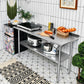 Costway 30" x 48" Stainless Steel Table for Prep and Work with Backsplash