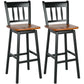 Costway 30.5" Black Set of 2 Swivel Bar Stools with 360° Swiveling