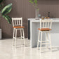 Costway 30.5 White Set of 2 Swivel Bar Stools with 360° Swiveling
