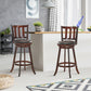 Costway 31" 2 Pieces 360 Degree Swivel Wooden Counter Height Bar Stool Set with Cushioned Seat