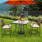 Costway 32" Patio Tempered Glass Steel Frame Square Table