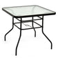 Costway 32" Patio Tempered Glass Steel Frame Square Table