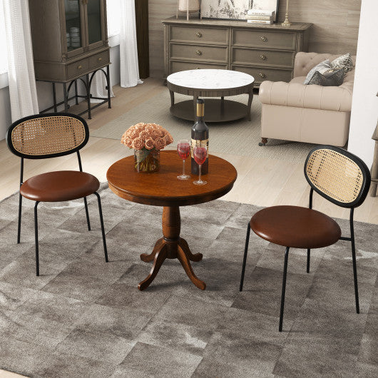 Costway 32" Wooden Round Pub Pedestal Side Table