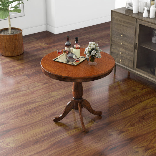 Costway 32" Wooden Round Pub Pedestal Side Table