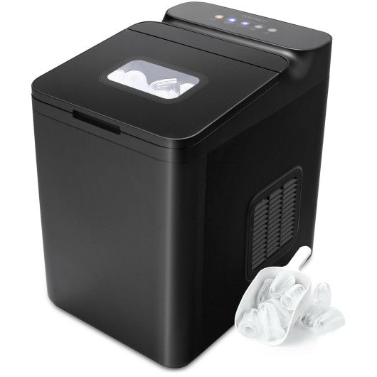 Costway 33 lbs./24 H Black Ice Maker Machine with Scoop and Basket