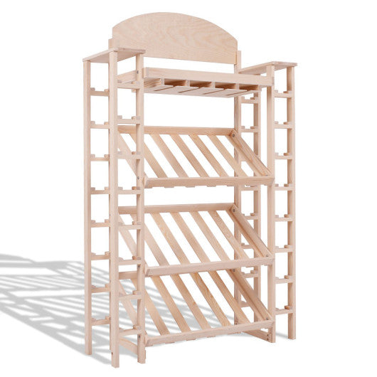 Costway 34 Bottles Wood Wine Rack Display Shelf