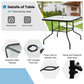 Costway 35" Patio Dining Square Tempered Glass Table with Umbrella Hole