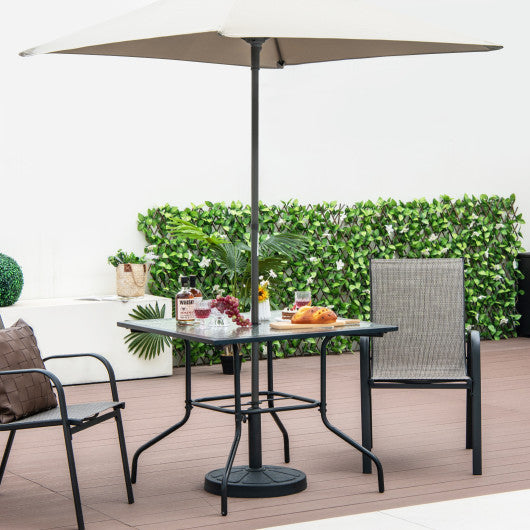 Costway 35" x 35" Patio Dining Table with 1.5" Umbrella Hole (Umbrella NOT Included)