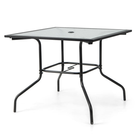 Costway 35" x 35" Patio Dining Table with 1.5" Umbrella Hole (Umbrella NOT Included)