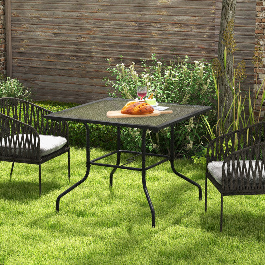 Costway 35" x 35" Patio Dining Table with 1.5" Umbrella Hole (Umbrella NOT Included)