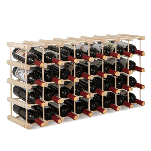 Costway 36-Bottle Wooden Wine Rack for Wine Cellar