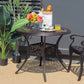 Costway 36" Brown Patio Round Dining Bistro Table with Umbrella Hole