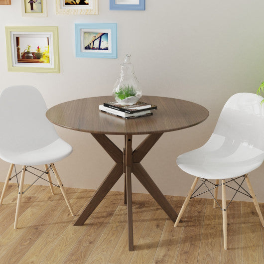 Costway 36" Round Wood Dining Table with Intersecting Pedestal Base