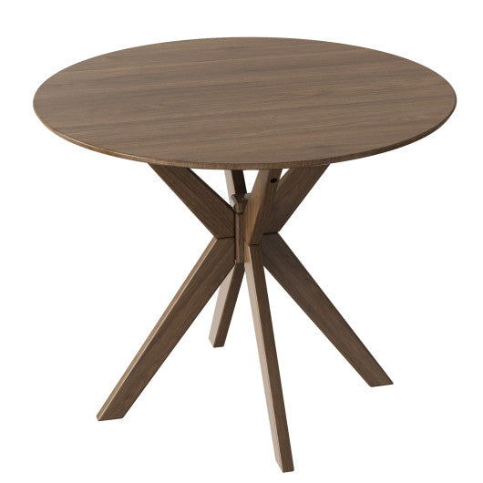 Costway 36" Round Wood Dining Table with Intersecting Pedestal Base