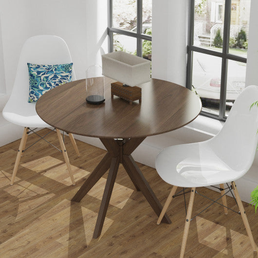 Costway 36" Round Wood Dining Table with Intersecting Pedestal Base
