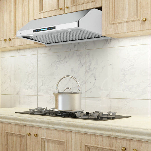 Costway 36" Wireless 4-Speed LED Lights Under-Cabinet Kitchen Range Hood