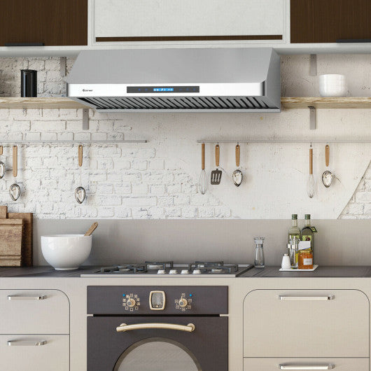 Costway 36" Wireless 4-Speed LED Lights Under-Cabinet Kitchen Range Hood