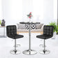 Costway 360° Black Swivel Cocktail Pub Table with Sliver Leg and Base