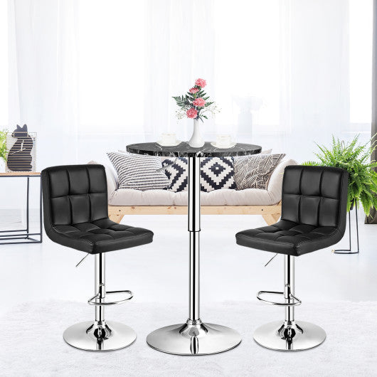 Costway 360° Black Swivel Cocktail Pub Table with Sliver Leg and Base