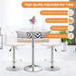 Costway 360° White Swivel Cocktail Pub Table with Sliver Leg and Base