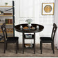 Costway 36.5" Counter Height Dining Table with 42 Inches Round Tabletop and 2-Tier Storage Shelf