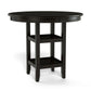 Costway 36.5" Counter Height Dining Table with 42 Inches Round Tabletop and 2-Tier Storage Shelf