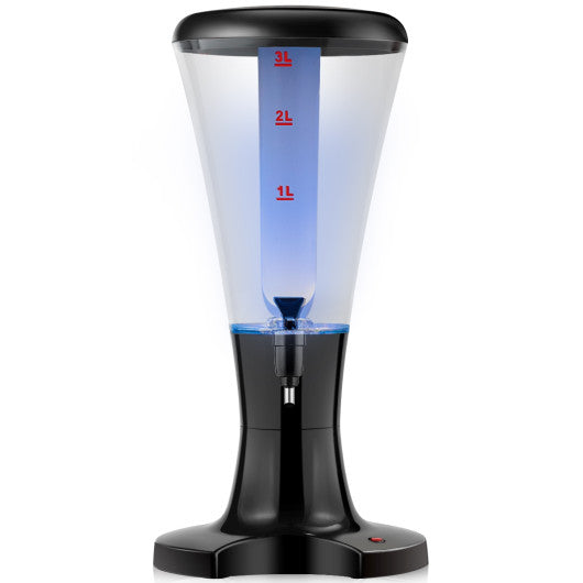 Costway 3L Draft Beer Tower Dispenser with LED Lights