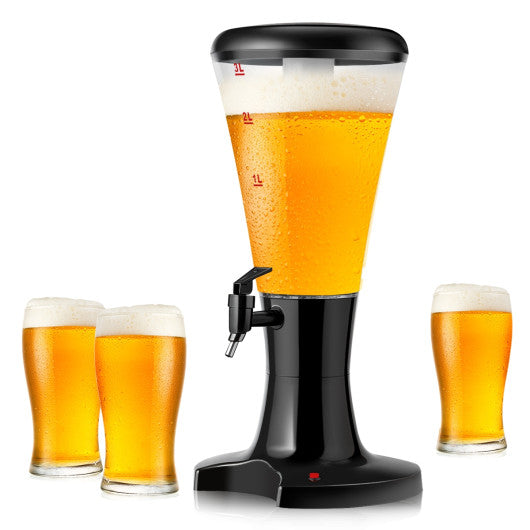 Costway 3L Draft Beer Tower Dispenser with LED Lights