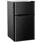 Costway 3.2 Cubic Feet Black Compact Stainless Steel Refrigerator
