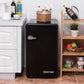 Costway 3.2 Cubic Feet Black Retro Compact Refrigerator w/ Freezer Interior Shelves Handle
