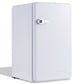 Costway 3.2 Cubic Feet White Retro Compact Refrigerator w/ Freezer Interior Shelves Handle