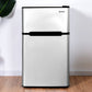 Costway 3.2 cu ft. Gray Compact Stainless Steel Refrigerator