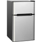 Costway 3.2 cu ft. Gray Compact Stainless Steel Refrigerator