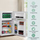Costway 3.2 cu ft. White Compact Stainless Steel Refrigerator